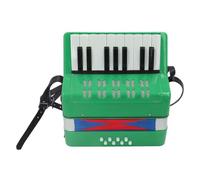 Acordeón de piano portátil para niños, 17 teclas, 8 botones de bajo, instrumento de juguete liviano para niños, material ABS con correa ajustable, ideal para principiantes (Verde)