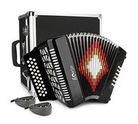 Acordeón diatónico de 31 teclas, 12 graves G/C/F, instrumentos de acordeón diatónico de 3 filas para adultos con maleta y correas