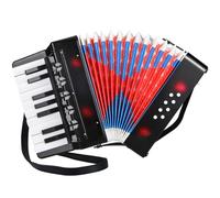 Acordeón Infantil,17 Teclas 8 Bajos Acordeón de Piano,Concertina Instrumentos Musical para niños con Correas Ajustables,Acordeón Juguete Instrumento Musical Adultos y Niños de más de 3 años (Negro)