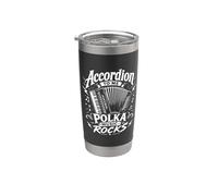 Acordeón To Me Polka Music Rocks - Funny Polka Music Vaso térmico de acero inoxidable de doble pared