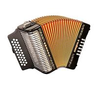 ACORDEONES DIAT. BOTONES. HOHNER Acordeon de botones diatonico CORONA II GCF, BLACK LACQUERED.