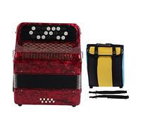 Acordian 22 Key 8 Bass Professional Instrument Reed Instrument para principiante con bolsa de almacenamiento (Rojo)