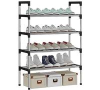 AcornFort® S-5 4 Niveles 12 Pares Extra Grueso Ajustable pequeño Zapatero Estante Organizador Estante Soporte de sujeción, diseño Resistente, Ahorro de Espacio, fácil de Montar (Plata)