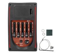 Acou Guitar Preamp EQ, Pickup Guitar Preamp with 5 Band Equalizer, Piezo Pickup Tuner Amp for Acou GUI, Metal and Pla truction with Phase and Ness Control