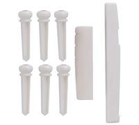 Acoustic Guitar Bone Nut & Saddle Set | Expert Replacement Parts for Improved Tone & Sustain | Bridge Pins & Saddle for Folk/Classical Guitars | 6 Pins, 1 Nut, 1 Saddle