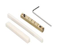 Acoustic Guitar Bone Saddle and Nut Set | Genuine Cow Bone for Rich Tone/Clear Sound/Reduced Noise | Designed for 6 - String Guitar Bridge Saddle Nut Replacement