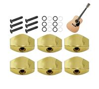 Acoustic Pegs, 6-Piece Metal Square Knob Replacement for Precision, Durable Acoustic Machines Heads, String Upgrade, for Maintenance Repair Musician
