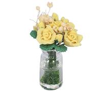 Acouto 1:12 Casa de Muñecas Modelo Amarilla Accesorios de Decoración de Flores de Arcilla en Miniatura Simulada Linda Regalo una Escala Creación Muñeca Diaria Casa de Muñecas Adecuada en