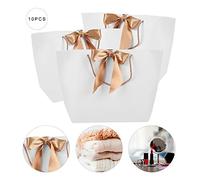 Acouto 10 PCC/Bolsas de Papel para Lotes Actuales con Bolsa de Embalaje con Altos Niveles para una Tienda de Vacaciones/Fiesta/Suministros (No. 1/21 Ancho superior * 7 Bottom * 15 Altura)