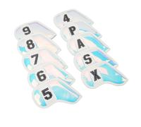 Acouto 10 PCS Fundas para Cabezas de Palos de Golf Superficie de Tela de PU Elegante Juego de Fundas de Hierro de Golf a Prueba de Impactos y Rayones para Palos de Borde Blanco Elegante Que No