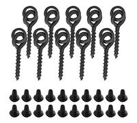 Acouto 10 Tornillos de Cebo con 20 Anillos Ovalados para Aparejo de Carpa, Tornillo de Gancho para Aparejos de Pesca de Carpa, Uso Conveniente, Tornillos de Cebo con Topes para Aparejo de, de con