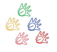 Acouto 100 Clips de Papel Bonitos con Forma de Mano, Colores Surtidos, Clips de Papel Galvanizados para La Familia, Oficina, Escuela y Superficie con Forma Brillante a elegante. La Mano Es y