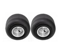 Acouto 11x7.10-5 Tubeless Go Kart Racing Slick Tire Kart Racing Tubeless Tire Drift 2 Pack 4PR 3 Pernos Llanta de Aleación de Aluminio Fija Conjunto de Rueda Trasera para Carrito Quad