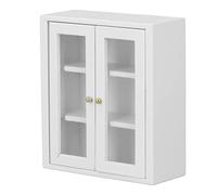 Acouto 12 Dollhouse Wall Cabinet Gabinete de Cocina en Miniatura de Madera Decoración de Muebles Juguete para Juego de Imitación Casas de Muñecas a Escala Azul Cre Dollhouse Wall Cabinet1 12 (White)