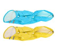 Acouto 2 Piezas de Impermeable para Perros con Capucha y Rayas Reflectantes Amarillo Azul No Se Ve Libremente Tiene Impermeable para Perrosimpermeable Reflectante para Perrosimpermeable con Capucha