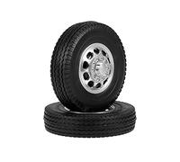 Acouto 2 Ruedas Traseras de Remolque con 10 Radios, Bujes de Aleación de Aluminio para Camión Tractor 1/14, Escalador RC, Material de Remolque Antideslizante, Buen Agarre bajo, último Agarre para