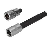 Acouto 2pcs Hex Hex Breest Caliper Socket 3/8 Pulgadas Reemplazo de Herramientas Cortas para la Llave Hexadecimal 3/8 Disparo de la Llave de la de la de la Reemplazo del Enchufe de Hexagonal para