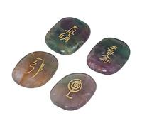 Acouto 4 Piedras de Equilibrio de Reiki, Piedras de Chakra Pulidas del Tamaño de la Palma para Curar el Equilibrio Energético de la Meditación