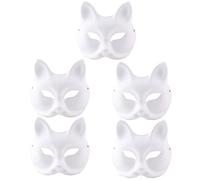 Acouto 5 Máscaras Blancas Pintadas a Mano, Máscaras Faciales en Blanco, Accesorio de Fiesta de Halloween para Adultos, con Pintura, Crayones, Collages, Banda Elástica, Adecuado para (Cuánto cuesta)