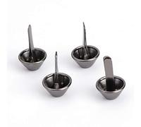 Acouto 50 Pernos de Cabeza de Clavo con Pies Cónicos para Bolsos, Decoraciones de Puntas Punk de 15 Mm para Artesanía en Cuero, Revestimiento Brillante, Construcción de Hierro Duradero, (BLACK)