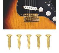 Acouto 50 Tornillos de Golpeador para bajo Eléctrico de 12 X 2 5 Mm, Tornillos de Montaje para Cubierta de Varilla de Placa Trasera (GOLD)