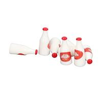 Acouto 8 Piezas Botella de Leche para Casa de Muñecas Detalles Vívidos de Plástico Juego de Botellas en Miniatura para 1:12 1: 6 Casa de Muñecas Juego de Botellas Rojas Mini Adecuado 12 para Es para