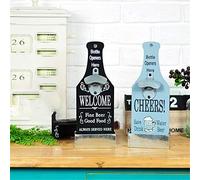 Acouto Abrebotellas LeapStar Diseño Montado en la Pared, Fácil de Usar con una Sola Mano para el Hogar, Cocina, Cueva del Hombre, Abridor de Botellas Beer LoveAbridores de Botellas Montados en la (2)