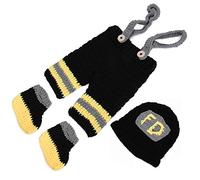 Acouto Accesorios de Fotografía para Bebés Sombreros de Bombero Conjunto de Pantalones Gancho de Crochet Disfraces para Recién Nacidos Más para Hacer Esto Es una Fotografía Este Producto de Ropa