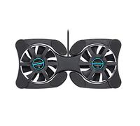 Acouto Almohadilla de Enfriamiento Portátil para Portátil, 2 Ventiladores USB Potentes, Soporte Plegable Ajustable para Computadoras de 7-15 Pulgadas