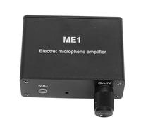 Acouto Amplificador de Micrófono Electret Ganancia Ajustable 0-20 DB Micrófono de Condensador Preamplificador de Sonido para Auriculares ME1 Entrada de 3,5 Mm Que Se Puede Conectar en un