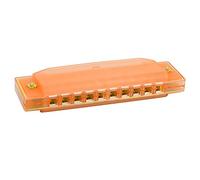 Acouto Armónica Translúcida de Plástico de con 10 Agujeros y 20 Tonos para Niños y 2 Armónicas Largas e inodoras. Armónica Translúcida. de Plástico con 10 Agujeros 20 Tonos. (ORANGE)