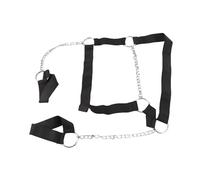 Acouto Arnés de Pecho para Hombres, Tirante Ajustable Negro, Cadena de Metal de PU, Tirantes Superiores para el Pecho para Hombres, para Reuniones de Clubes de Fiesta de Cosplay