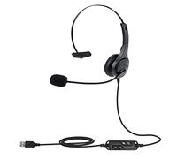 Acouto Auricular USB para Centro de Llamadas, Auricular Mono con Micrófono con Cancelación de Ruido for Centro de Llamadas y Atención Telefónica
