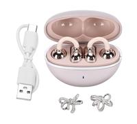 Acouto Auriculares con Clip Bluetooth 6.0, Auriculares Abiertos con Tiempo de Reproducción 4H y Lazo de Diamantes de Imitación para Deportes y Viajes Al Aire Libre