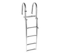 Acouto Barco Escalera Plegable Telescópico de 4 Pasos de 4 Pasos Marino Dock Stair Soldado Reforce de Acero Inoxidable Pasado
