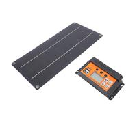 Acouto Batería Solar de 10 W con Controlador de 10 A, Impermeabilización Monocristalina, Kit de Panel Solar de 12 V para Automóviles, Vehículos Recreativos, Barcos, Eficiencia de Conversión,