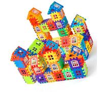 Acouto Bloque de Construcción de la Casa de la Casa para Niños Jugues 3D Big Blocks Conjuntos de Edificio Entrelazado Juguete Educational para Niñas Build (Bloque de construcción de 240pcs con una