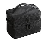 Acouto Bolsa de Maquillaje, Artículos de Tocador, Bolsa de Cosméticos de Doble Capa, Material de PVC, Gran Capacidad con Asa Resistente, 8,7x5,5x5,9 Pulgadas, Viajes y Mujeres de