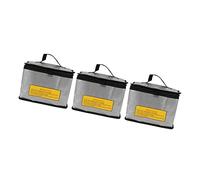 Acouto Bolsa Segura para Batería Lipo de 3 Piezas Almacenamiento de Gran Capacidad a Prueba de Explosiones Ignífuga con Cremallera una Lata de Transporte Bolsa Segura para Batería Lipo para Ignífuga