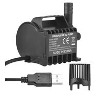 Acouto Bomba de Fuente Eléctrica Sumergible de 330 L/pequeña con Cable USB de 6 5 Pies, 6 5 Pies y Base de Ventosa, Bomba Portátil para Peces, Estanque, Acuario, Flujo Máximo de Bebida de Mascotas