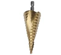 Acouto Broca Escalonada de Rápido HSS Ti Recubierto Herramienta de Vástago Hexagonal Ranurado en Espiral 15 Pasos 4-32 Mm con Ti the Dr Broca EscalonadaTaladro Escalonado Escalonada HSSEscalón