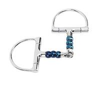 Acouto Broca para Caballo de Acero Inoxidable, Broca de Filete con Anillo en D de 125 Mm con Superficie Lisa para Control de Equitación y Prevención de Mordeduras