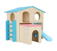 Acouto Cabañas de Madera para Hámster, Casa Divertida, Juguete para Hámster, Juguetes para Hacer Ejercicio, Gimnasio Divertido, Parque Infantil, Sonido de Tintineo Azul, Bastante Juguete para, Casa