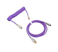 Acouto Cable de Teclado Mecánico Doble Bobina Personalizada con Metal Desmontable Aviación USB C A USB A Conector de Aviación de Teclado Rojo Opuesto Al Cable de Mecánico Circular Tipo C (PURPLE)