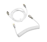Acouto Cable de Teclado Mecánico Doble Bobina Personalizada con Metal Desmontable Aviación USB C A USB A Conector de Aviación de Teclado Rojo Opuesto Al Cable de Mecánico Circular Tipo C (WHITE)