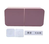Acouto Caja de Maquillaje con Tapa Abatible Montada en la Pared, Soporte de Almohadilla de Algodón Lavable Extraíble para Baño, con Gran Apertura Biselada, Pasta Estable, Diseño (Rosa Morado)