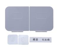 Acouto Caja de Maquillaje con Tapa Abatible Montada en la Pared, Soporte de Almohadilla de Algodón Lavable Extraíble para Baño, con Gran Apertura Biselada, Pasta Estable, Diseño (Blanco Gris)