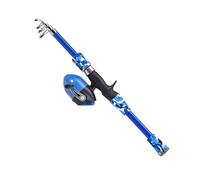 Acouto Caña de Pescar para Niños de 5 a 12 Años, Caña de Pescar Telescópica y Carrete, de Giratoria para Niños para Agua Salada, Guía de Fibra de Vidrio de 165 Cm Que Garantiza una Suavidad