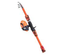 Acouto Caña de Pescar para Niños de 5 a 12 Años, Caña de Pescar Telescópica y Carrete, de Giratoria para Niños para Agua Salada, Guía de Fibra de Vidrio de 165 Cm Que Garantiza una Suavidad