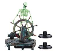 Acouto Capitán Pirata Skeleton Aquarium Decoración, Ornamento de Acción de Aire para Peces, CREA un Mundo Submarino Animado, Paisaje Acuario Vívido, Accesorios Fotografía, Movimiento Respiración